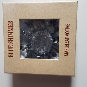 Blue Shimmer Maple Leaf Votive